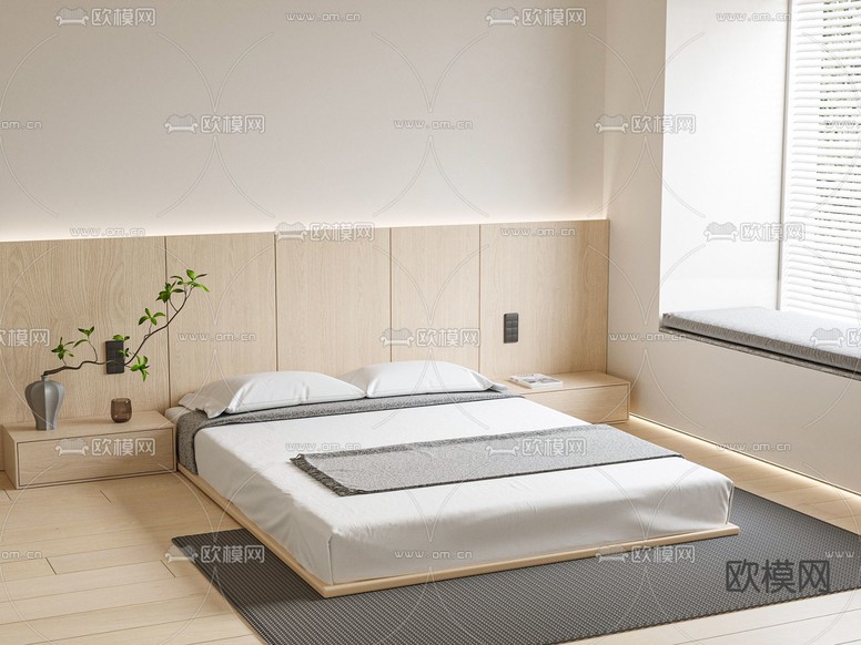 MISSANA 双人床3d模型下载