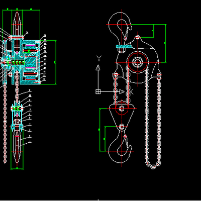  手拉葫芦装配节点大样 