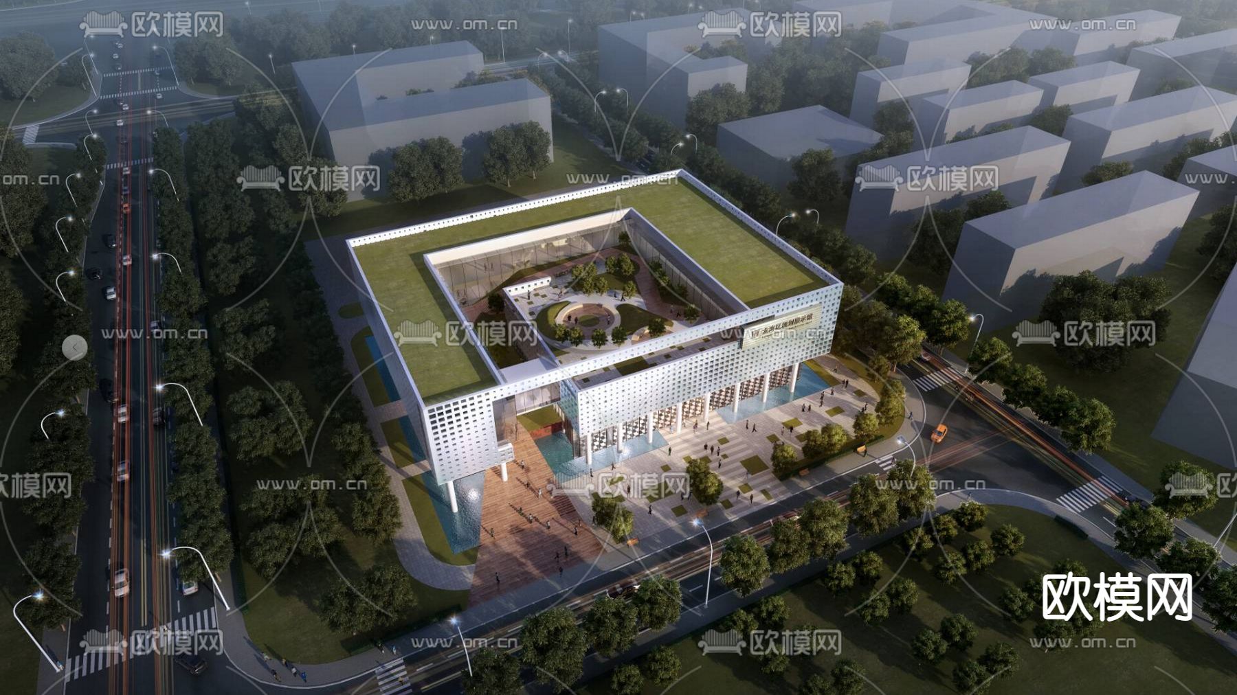 现代博物馆su模型