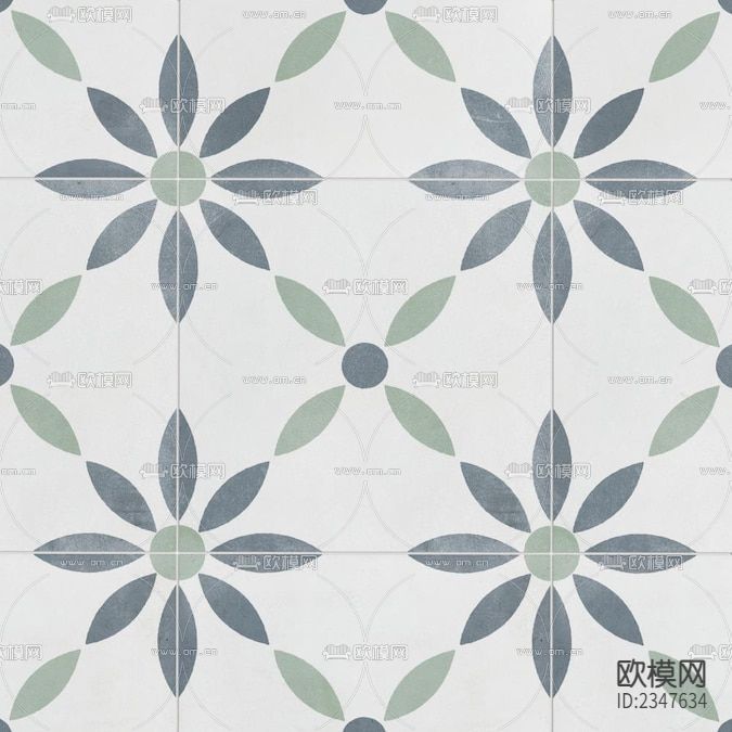 复古小众花砖贴图下载