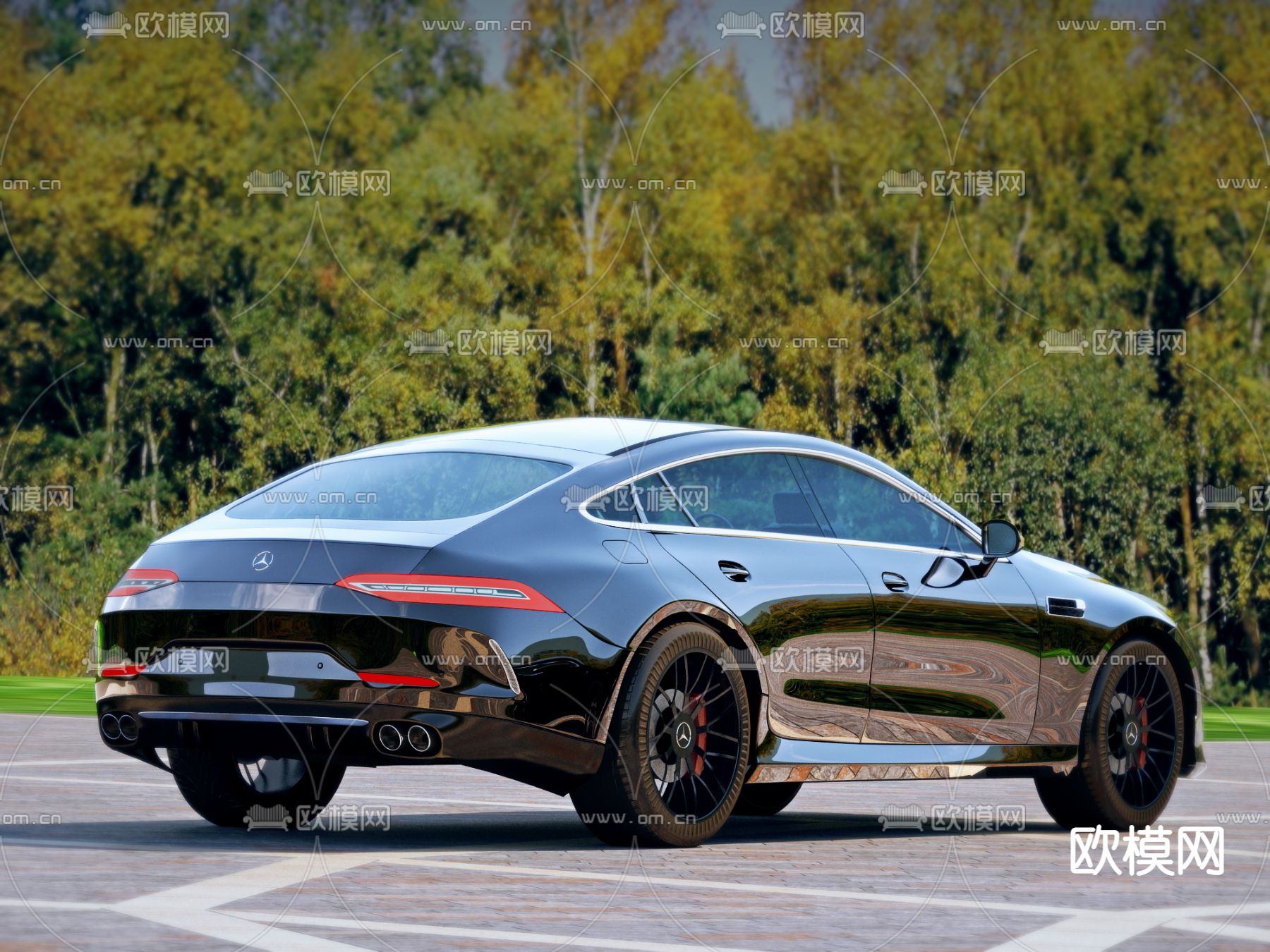 梅赛德斯奔驰汽车3d模型下载（渲染图2）