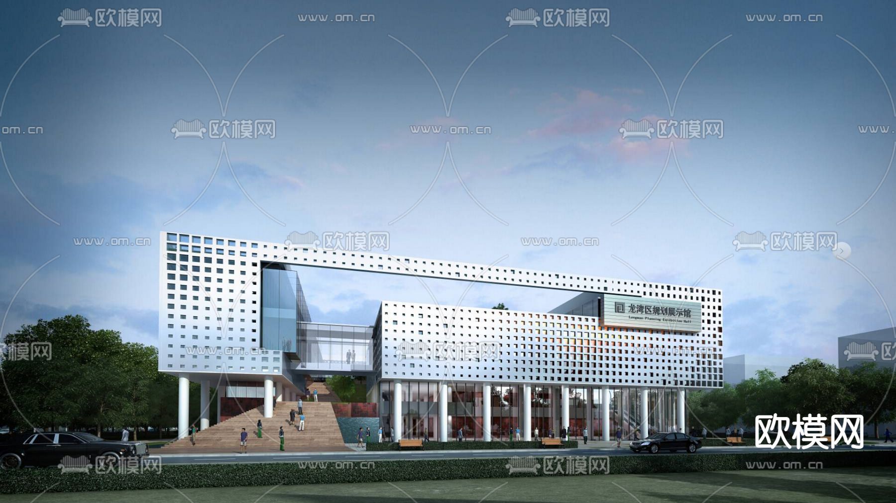 现代博物馆su模型