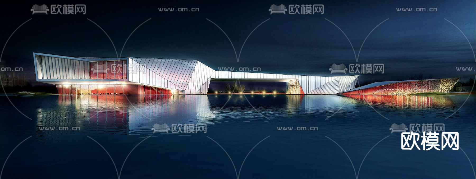 现代科技馆su模型下载（渲染图2）