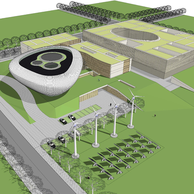 现代博物馆展览馆su模型