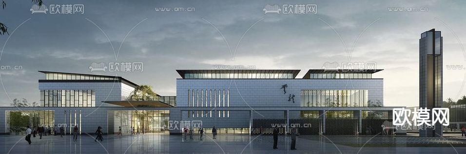 现代博物馆鸟瞰外观su模型下载（渲染图2）