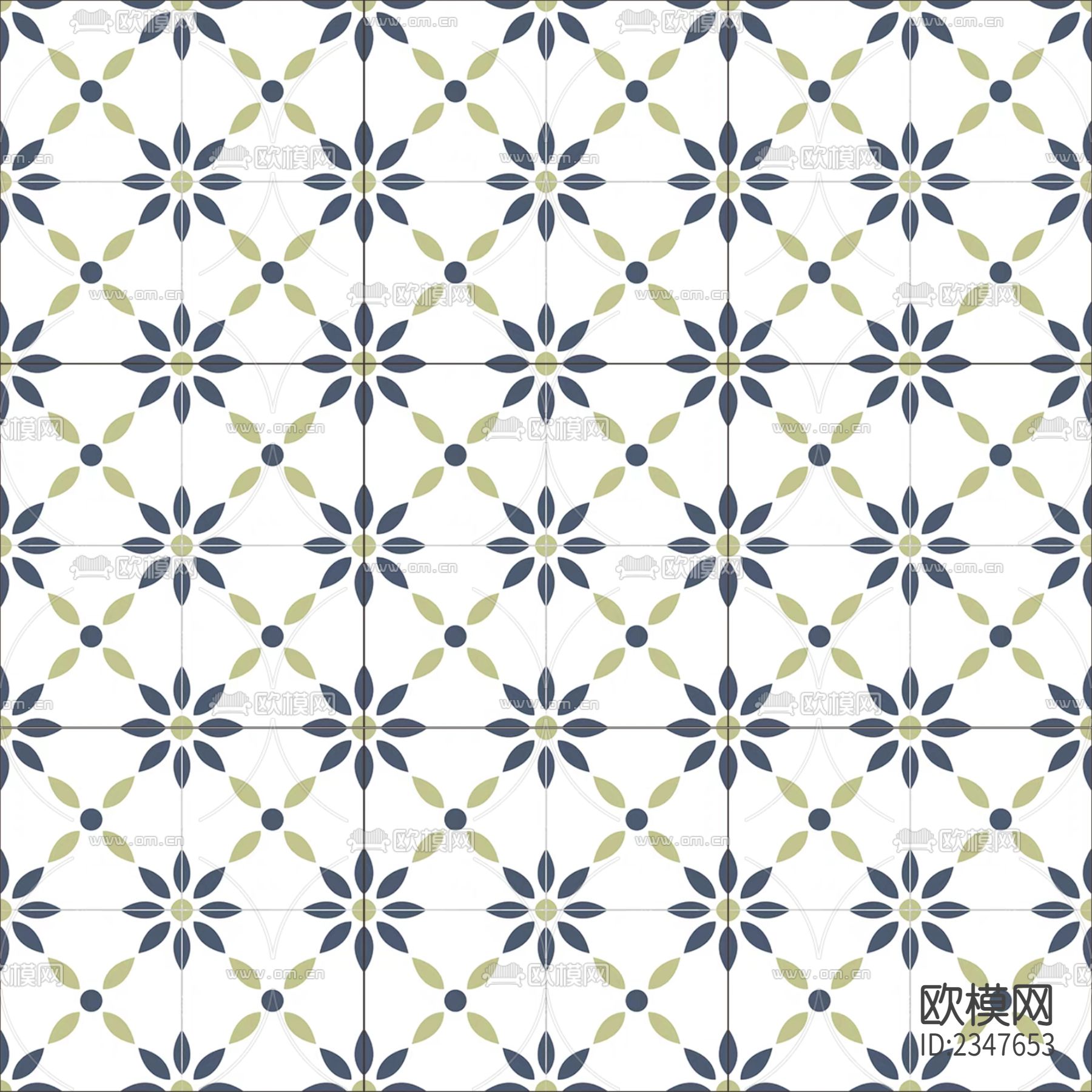 复古小众花砖贴图下载