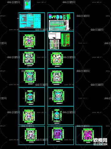 某小高层住宅楼电气cad施工图下载（渲染图2）