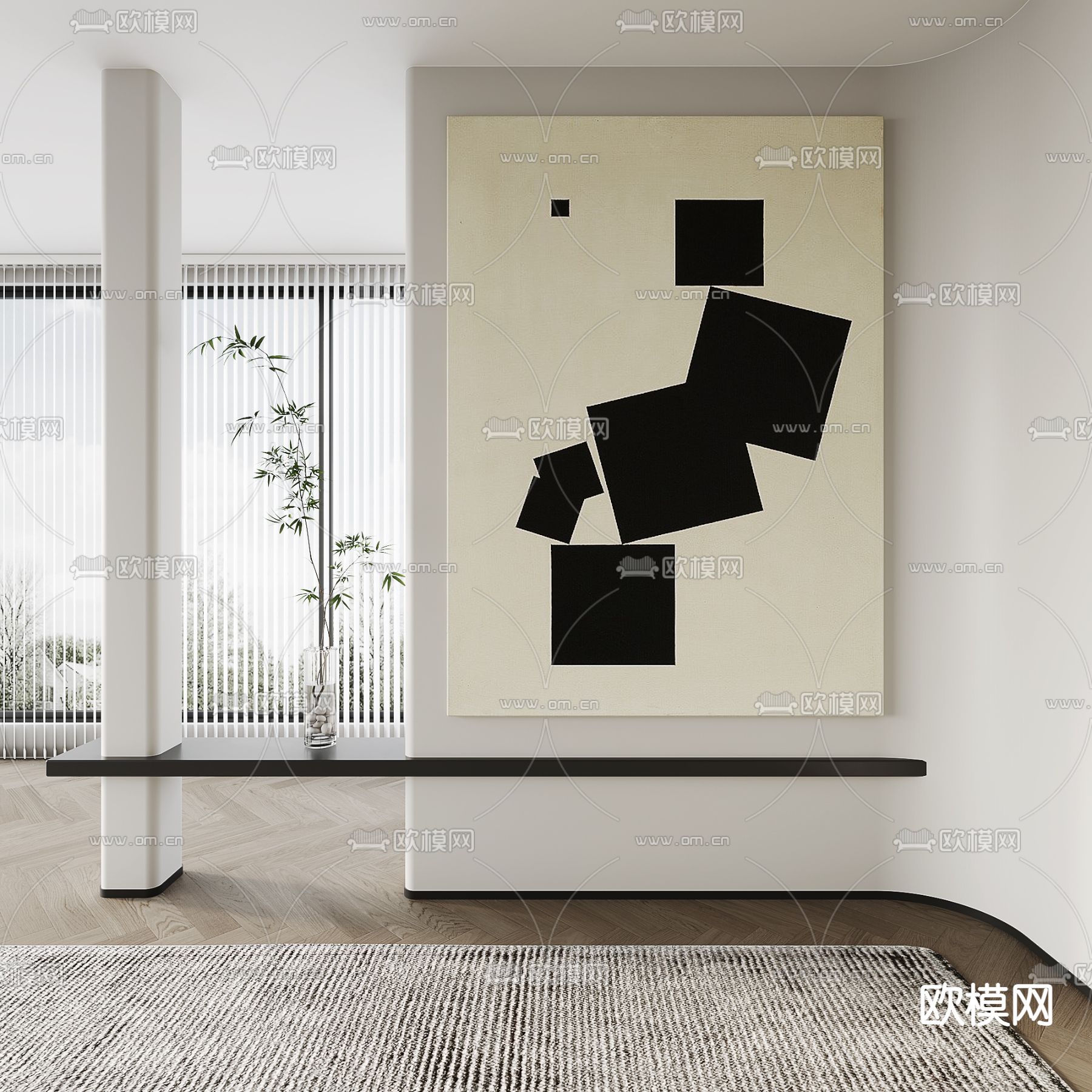 现代装饰挂画su模型