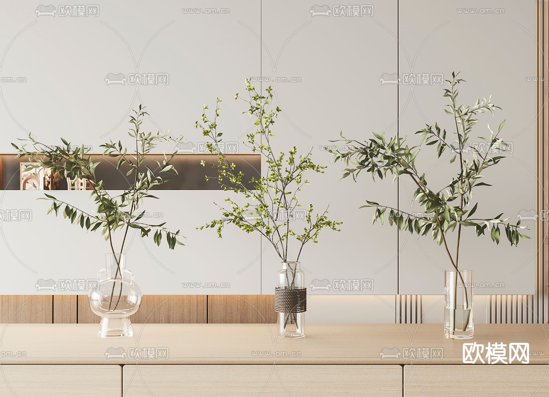 现代植物水培盆栽3d模型下载