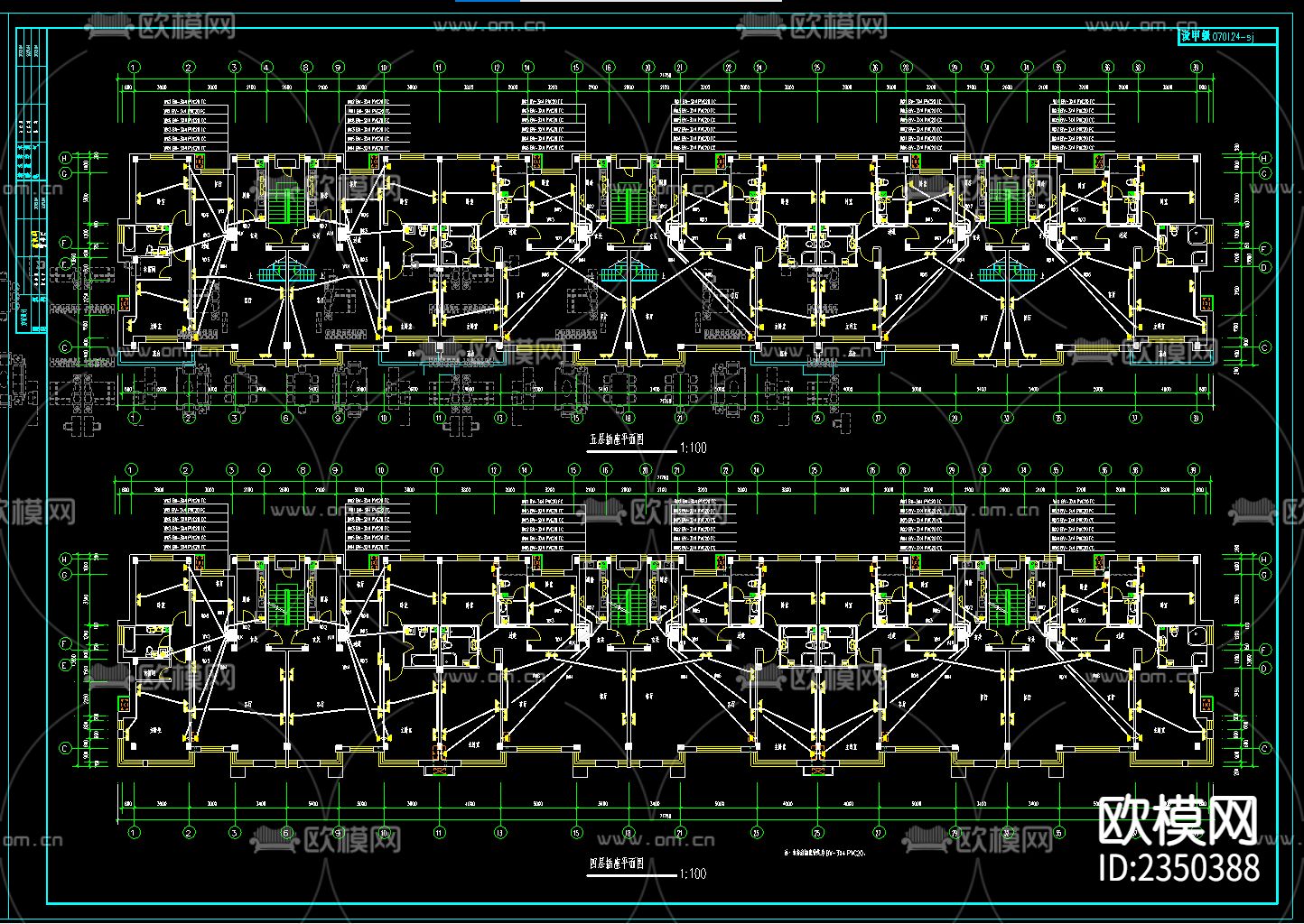 小区住宅整套电气cad施工图下载（渲染图2）