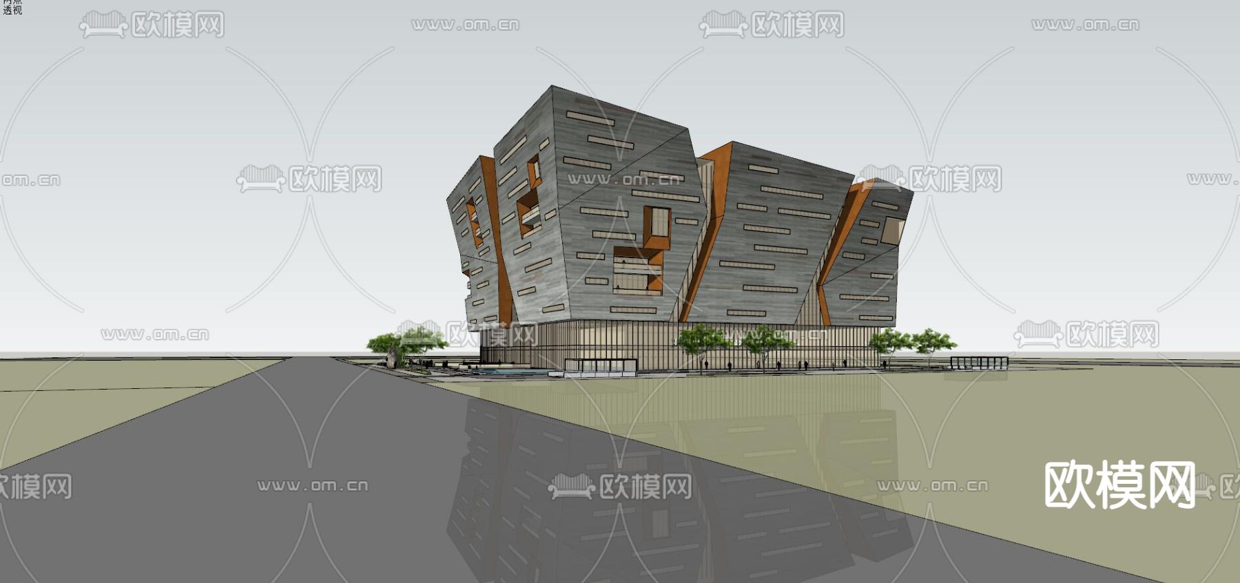 现代博物馆展览馆su模型