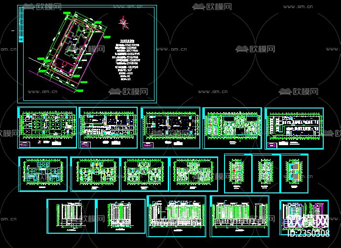高层商业住宅楼CAD施工图下载（渲染图1）