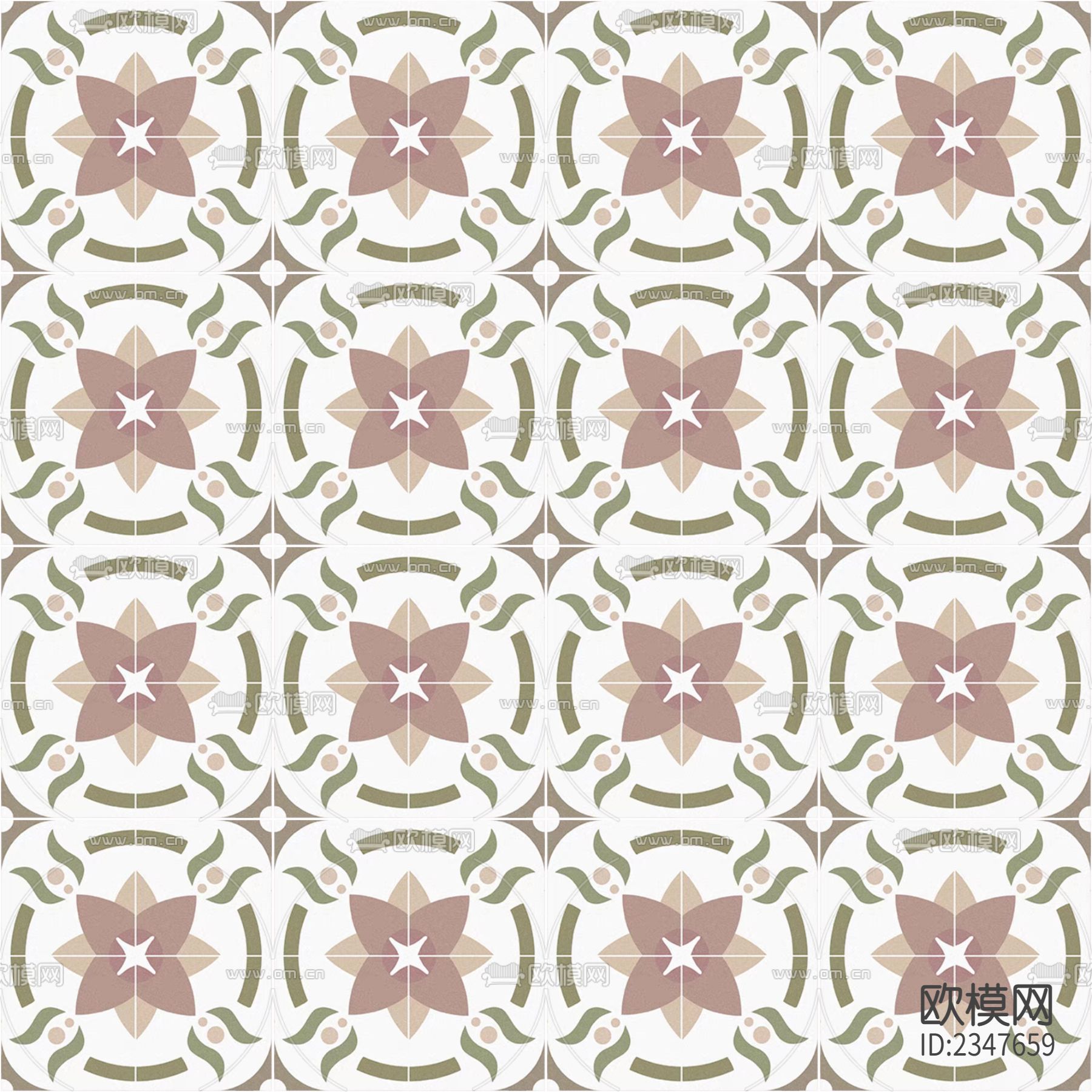 复古小众花砖贴图下载