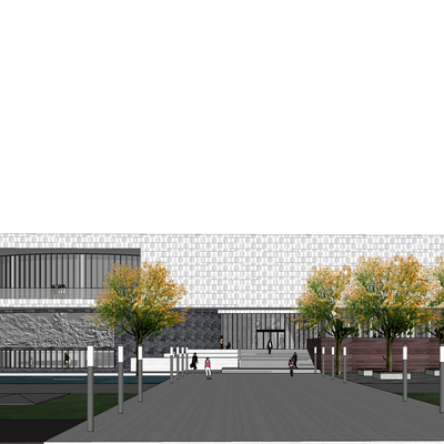 现代博物馆su模型