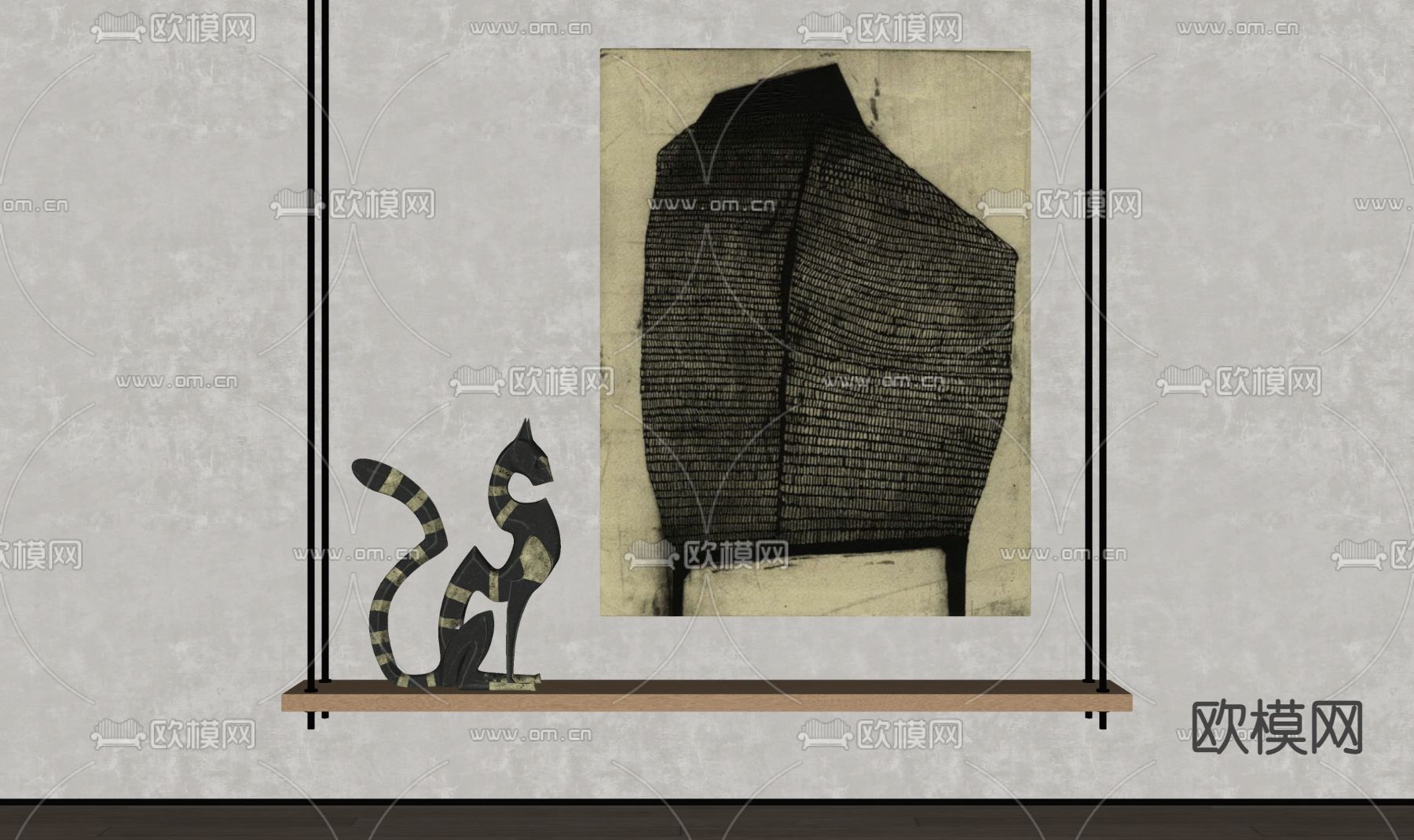 现代装饰挂画su模型