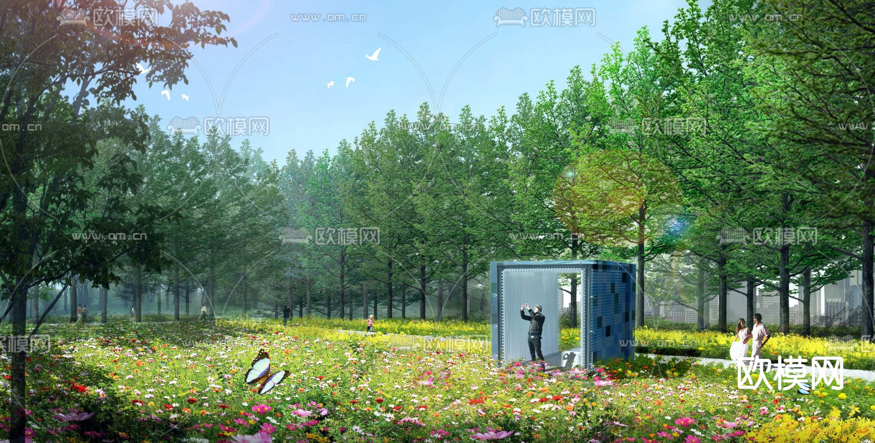 现代花卉花海公园psd下载