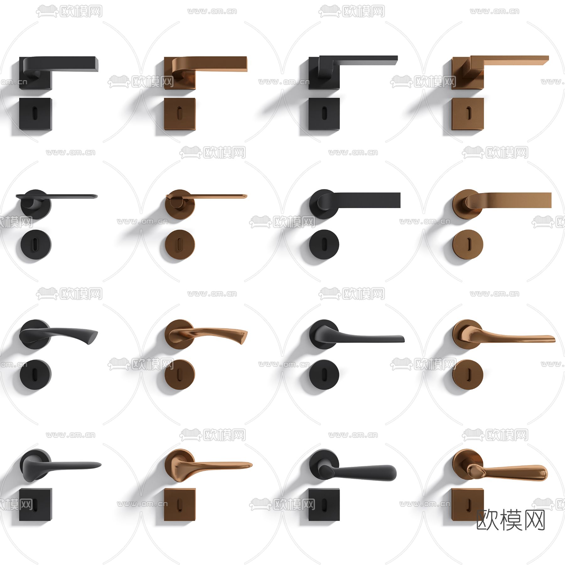 现代门把手 拉手3d模型下载