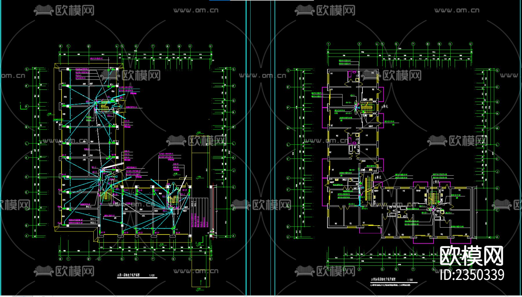 某多层住宅楼电气图cad施工图-免费3dmax模型库-欧模网