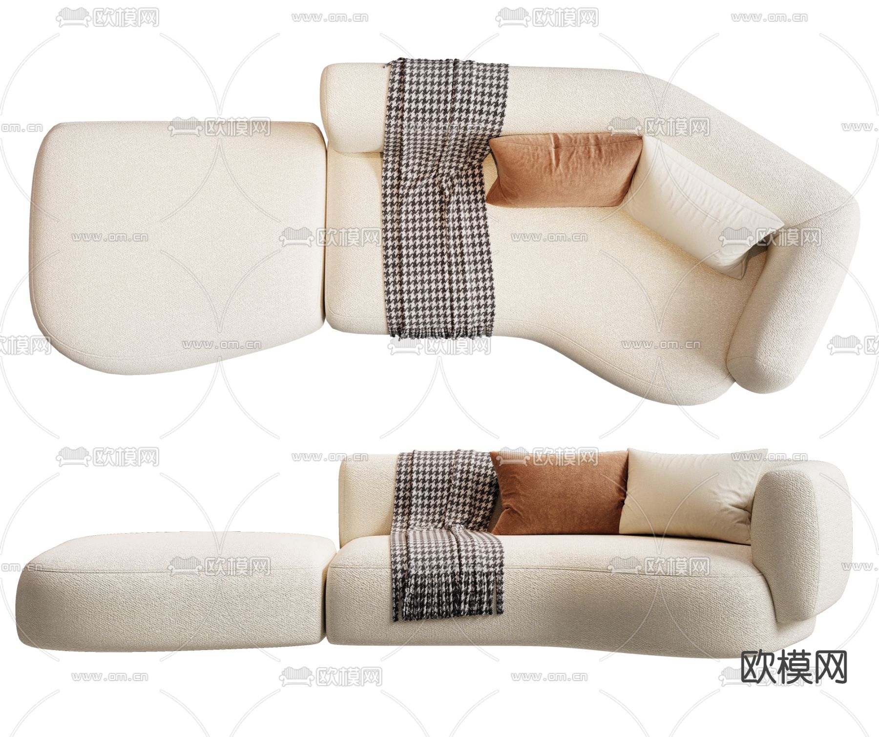 MISSANA 白色软体沙发3d模型下载