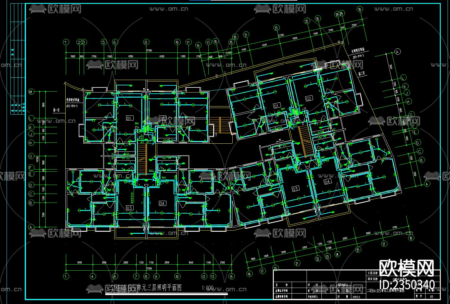 某多层住宅强弱电cad施工图下载（渲染图1）