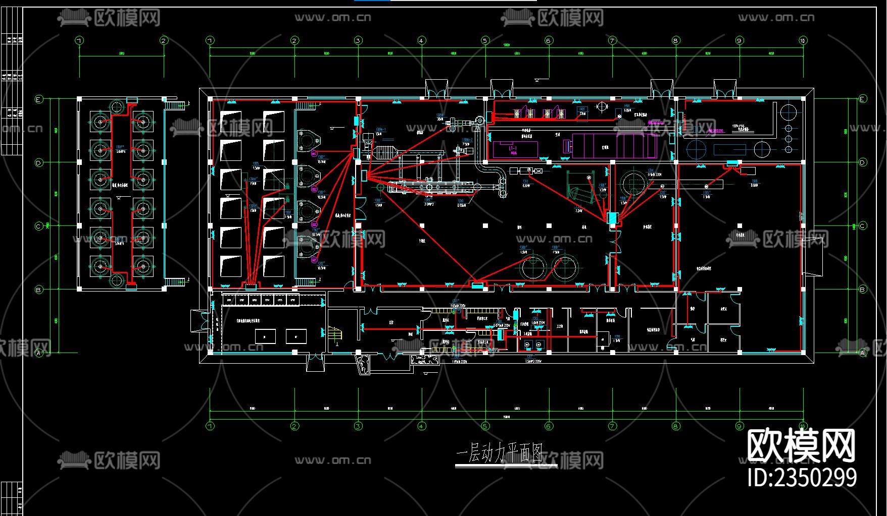 厂房电气CAD施工图下载（渲染图3）