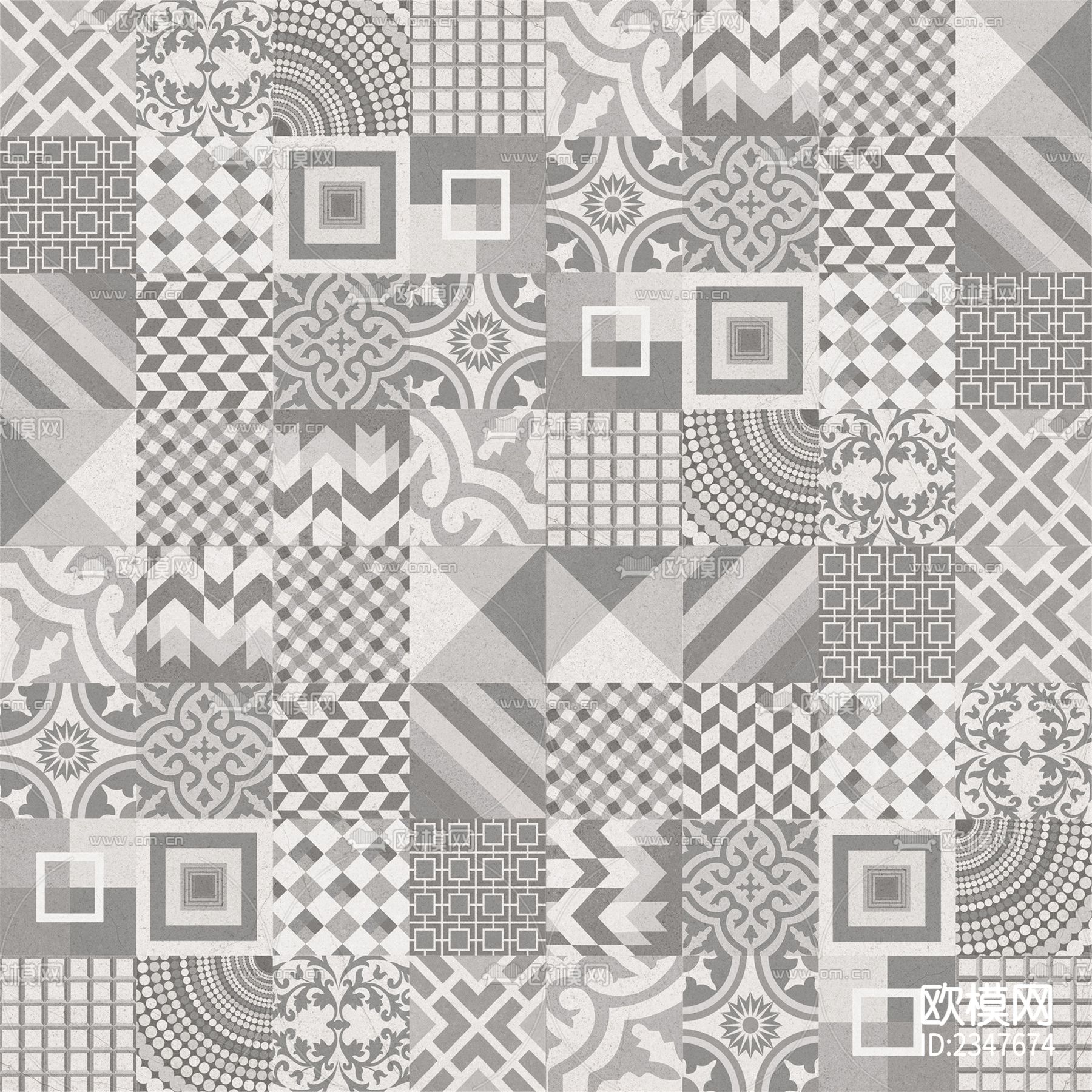 复古小众花砖贴图下载