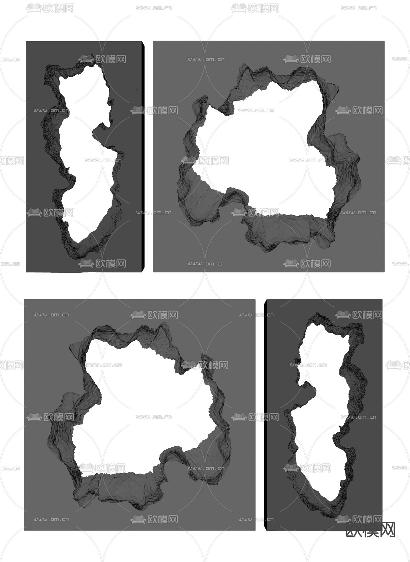 Gufram Broken 破碎梳妆镜su模型下载（渲染图2）