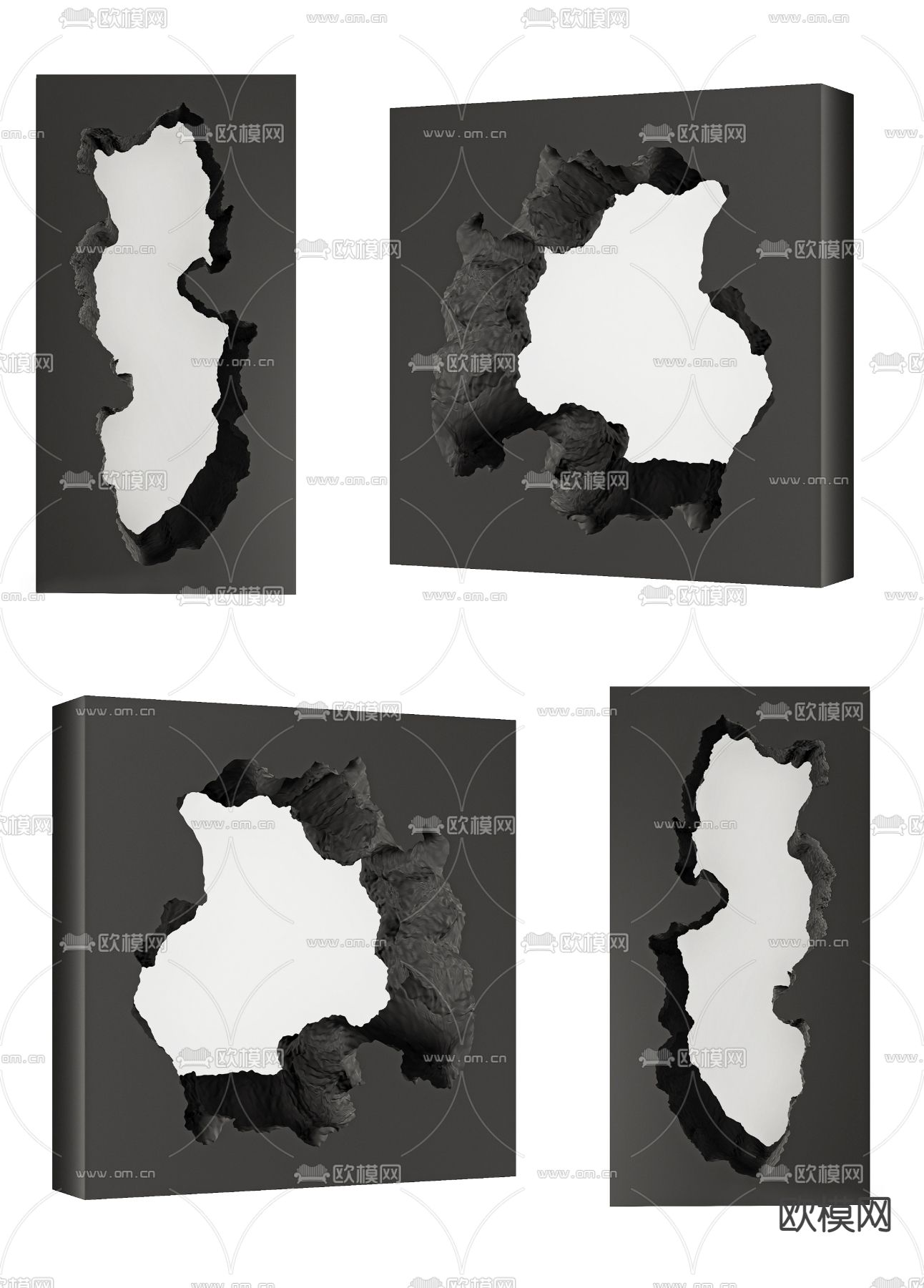 Gufram Broken 破碎梳妆镜su模型下载（渲染图1）