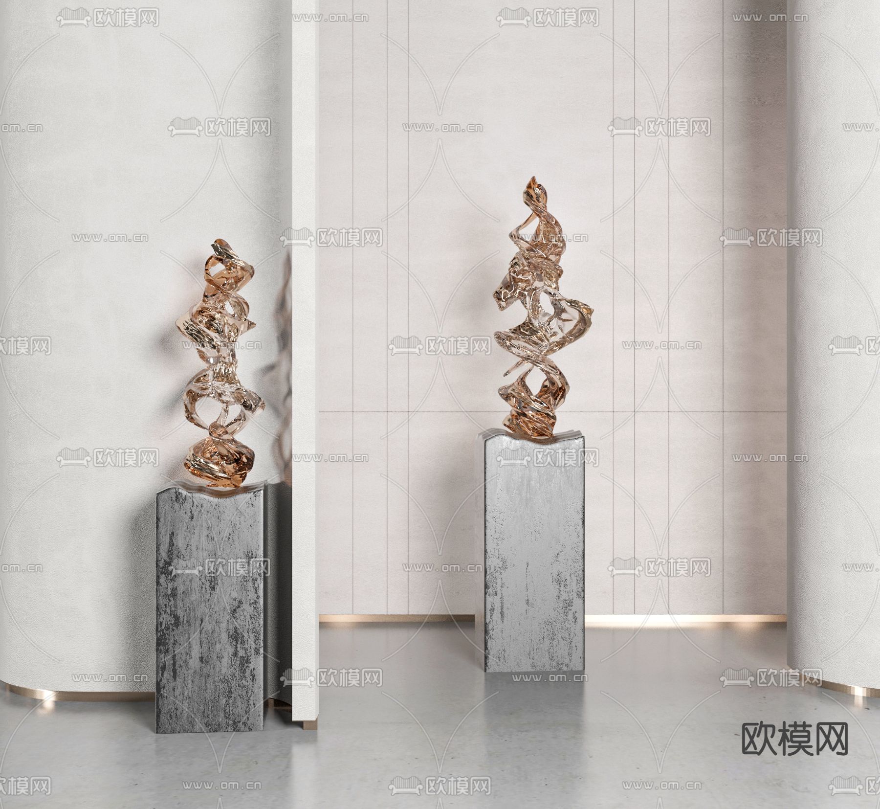 亚克力抽象雕塑3d模型下载