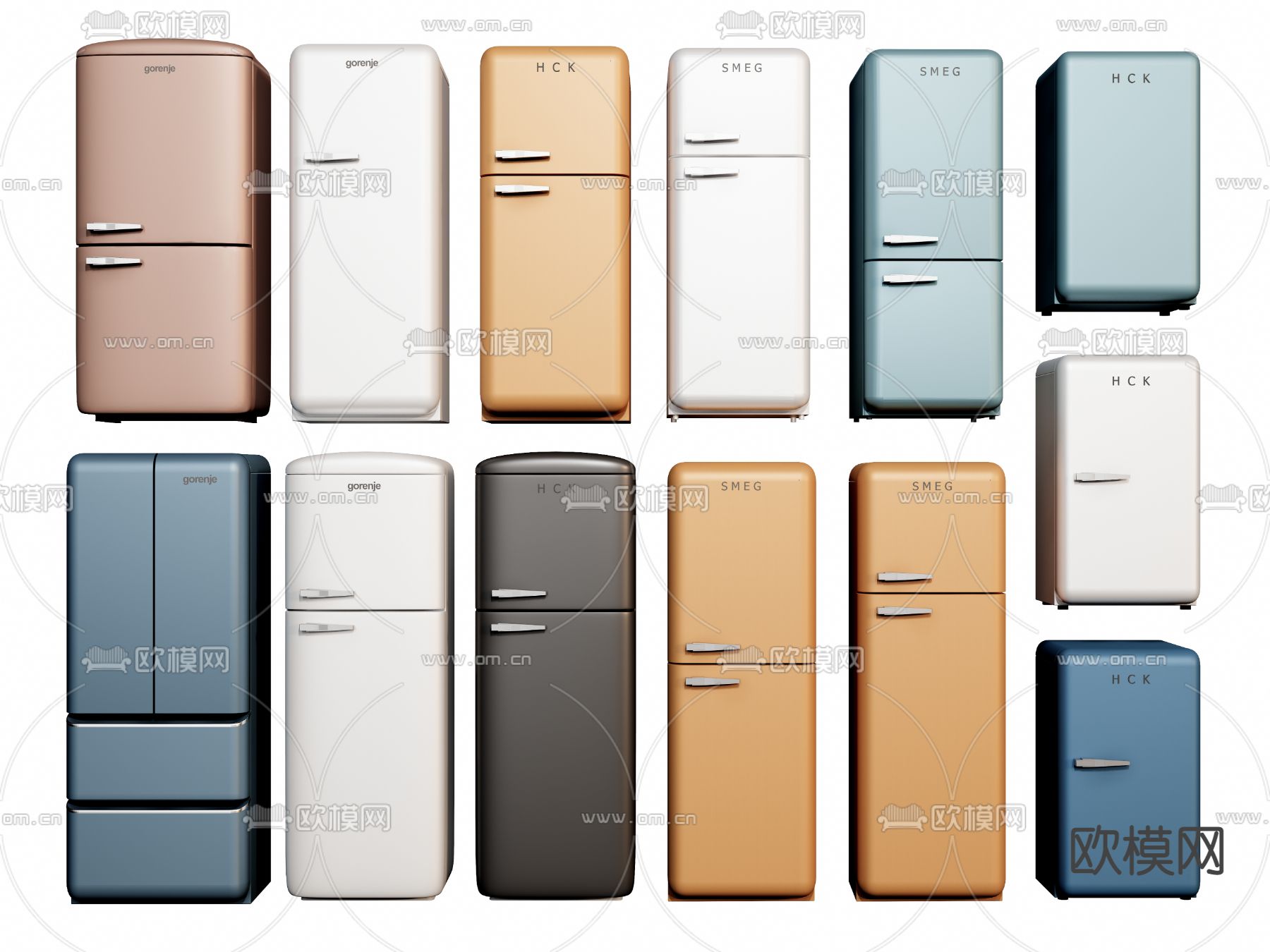 现代冰箱su模型下载（渲染图1）