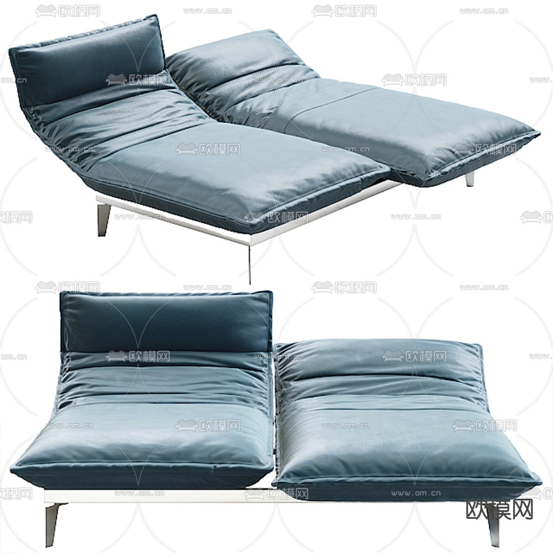 现代躺椅 户外椅3d模型下载（渲染图1）