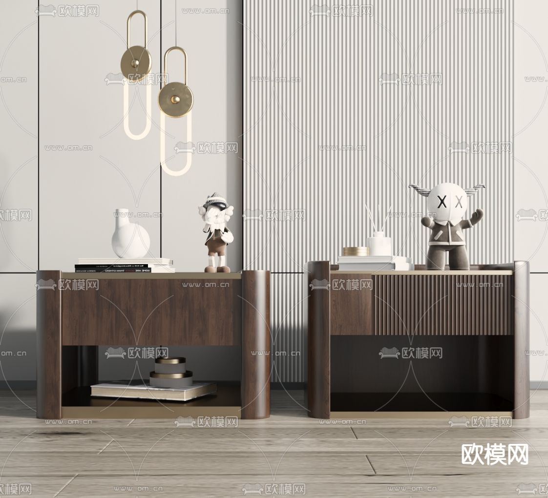 轻奢床头柜3d模型下载