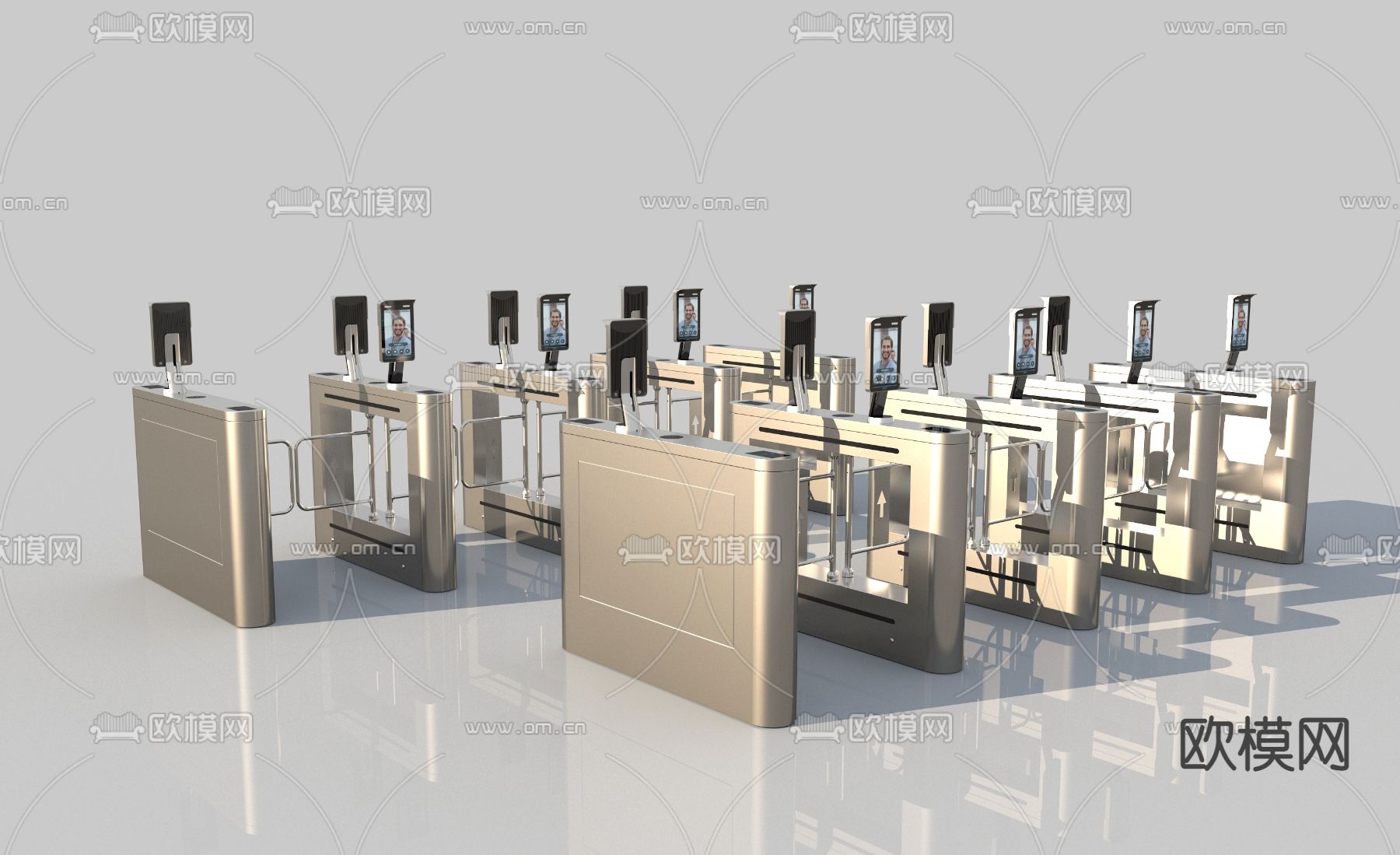 人脸识别闸机 安检门3d模型下载