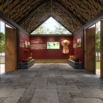  新中式农耕文化展馆su模型 