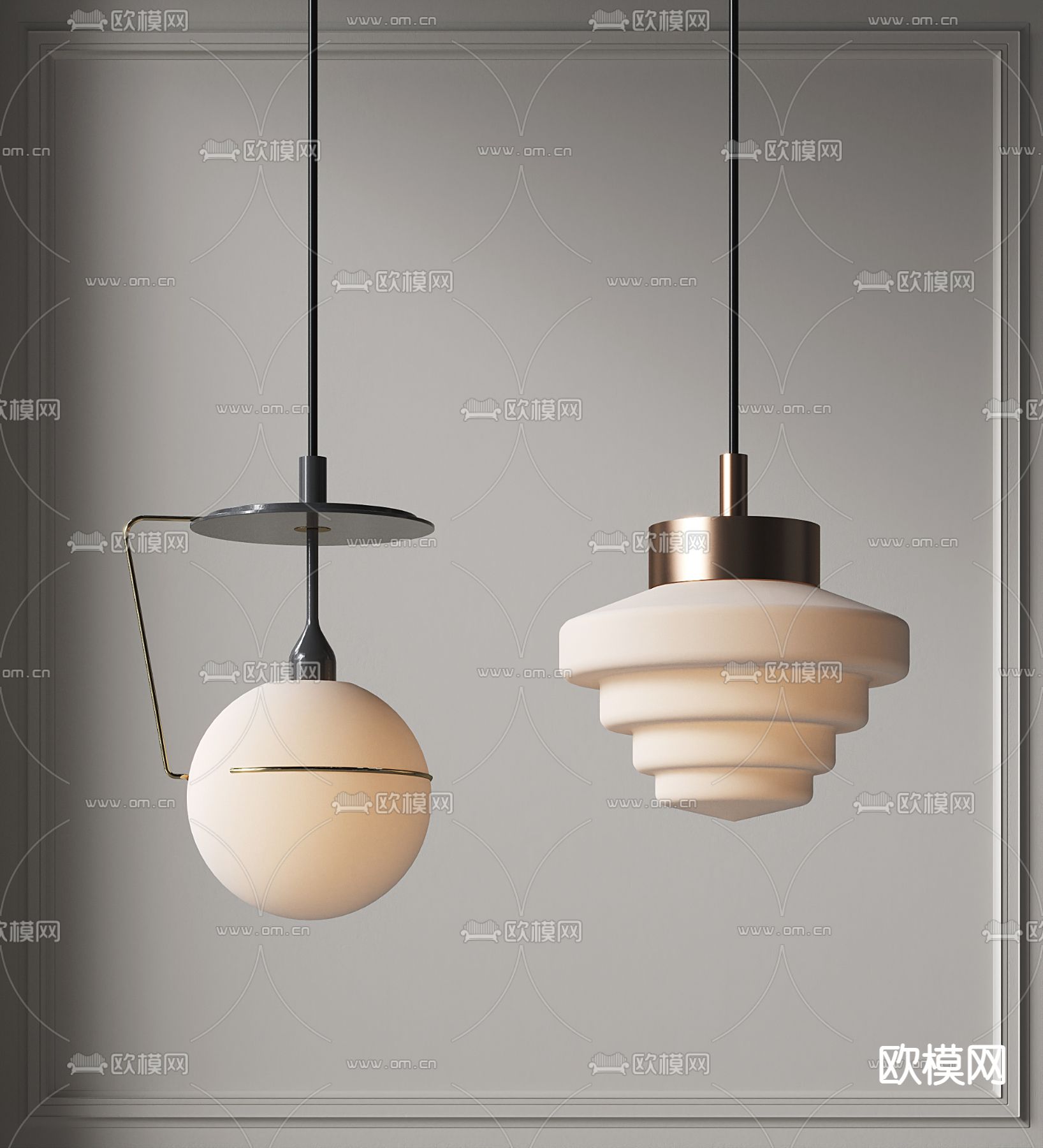 侘寂小吊灯3d模型下载