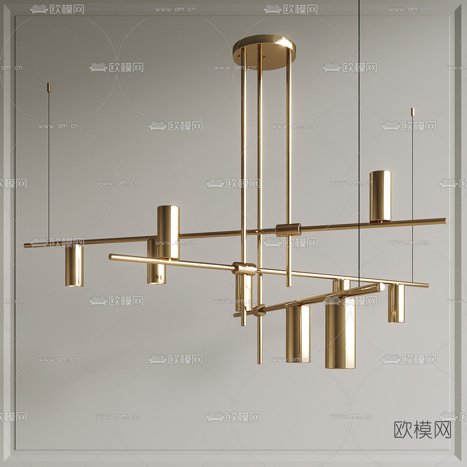 现代多头吊灯3d模型下载