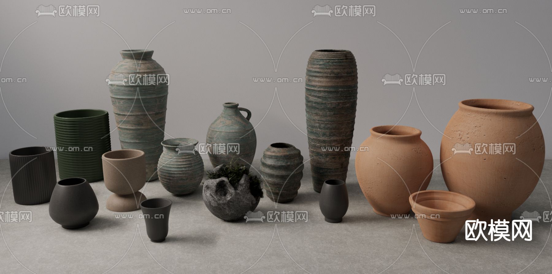 侘寂坛子 罐子su模型下载（渲染图1）