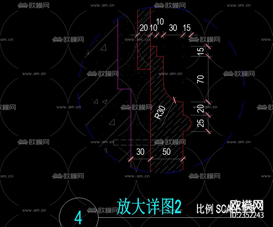 欧式花钵立柱铁艺栏杆CAD节点大样下载（渲染图5）