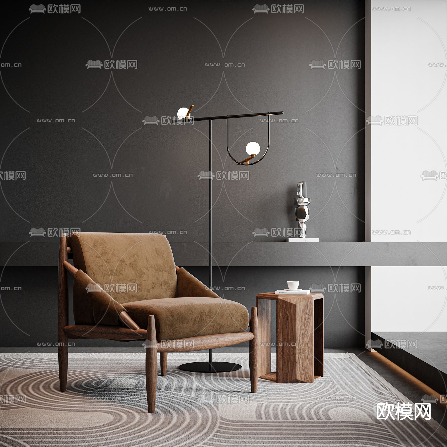 现代休闲椅子3d模型下载