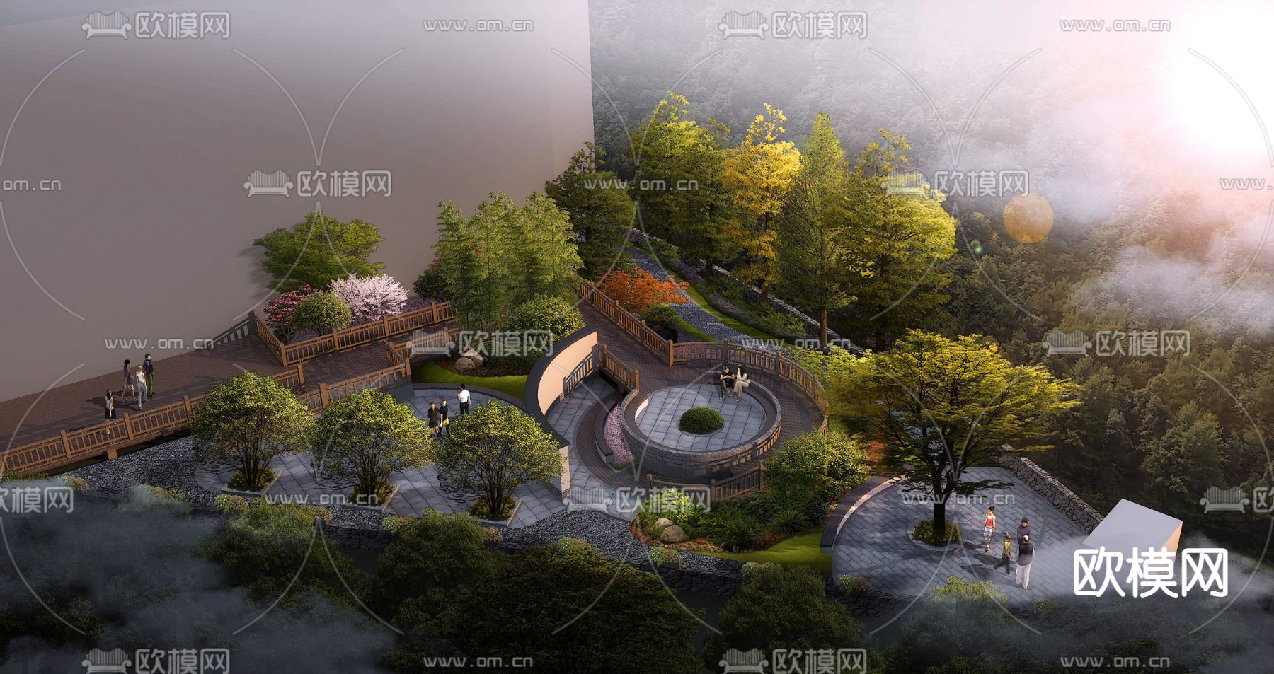 现代公园园林鸟瞰psd下载_ID12182334_3dmax免费模型-欧模网