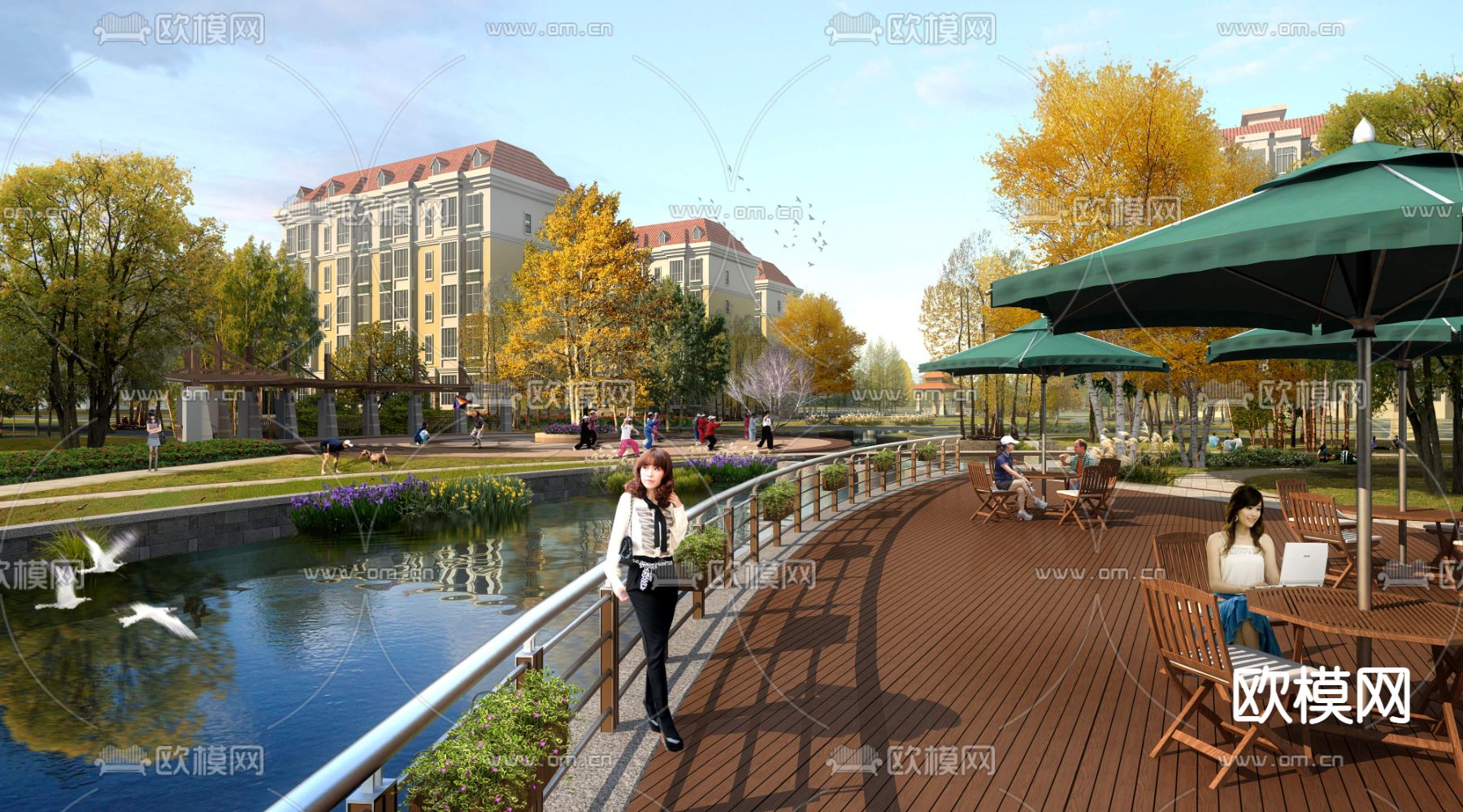 现代商业外摆区休息区psd下载