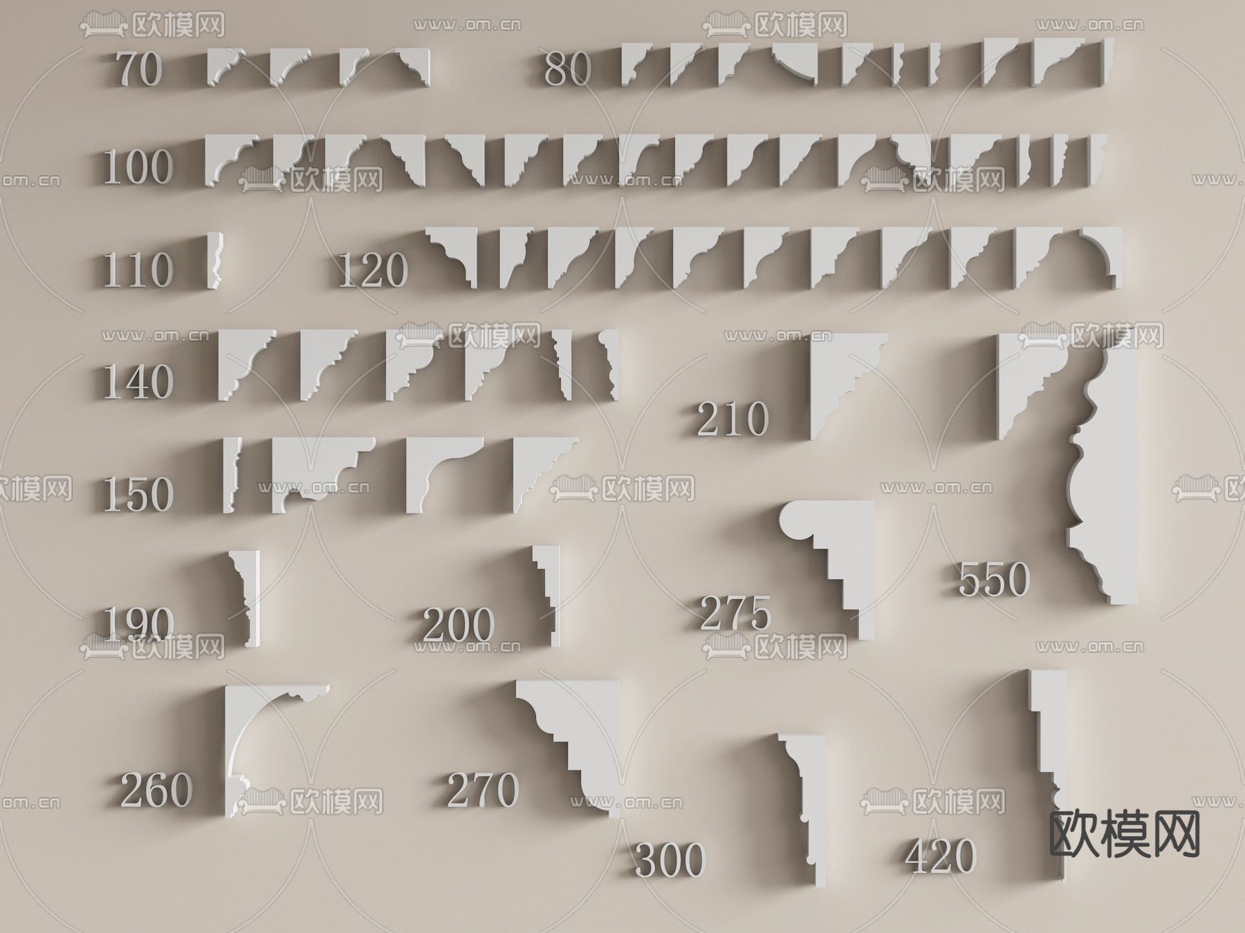 现代石膏线3d模型