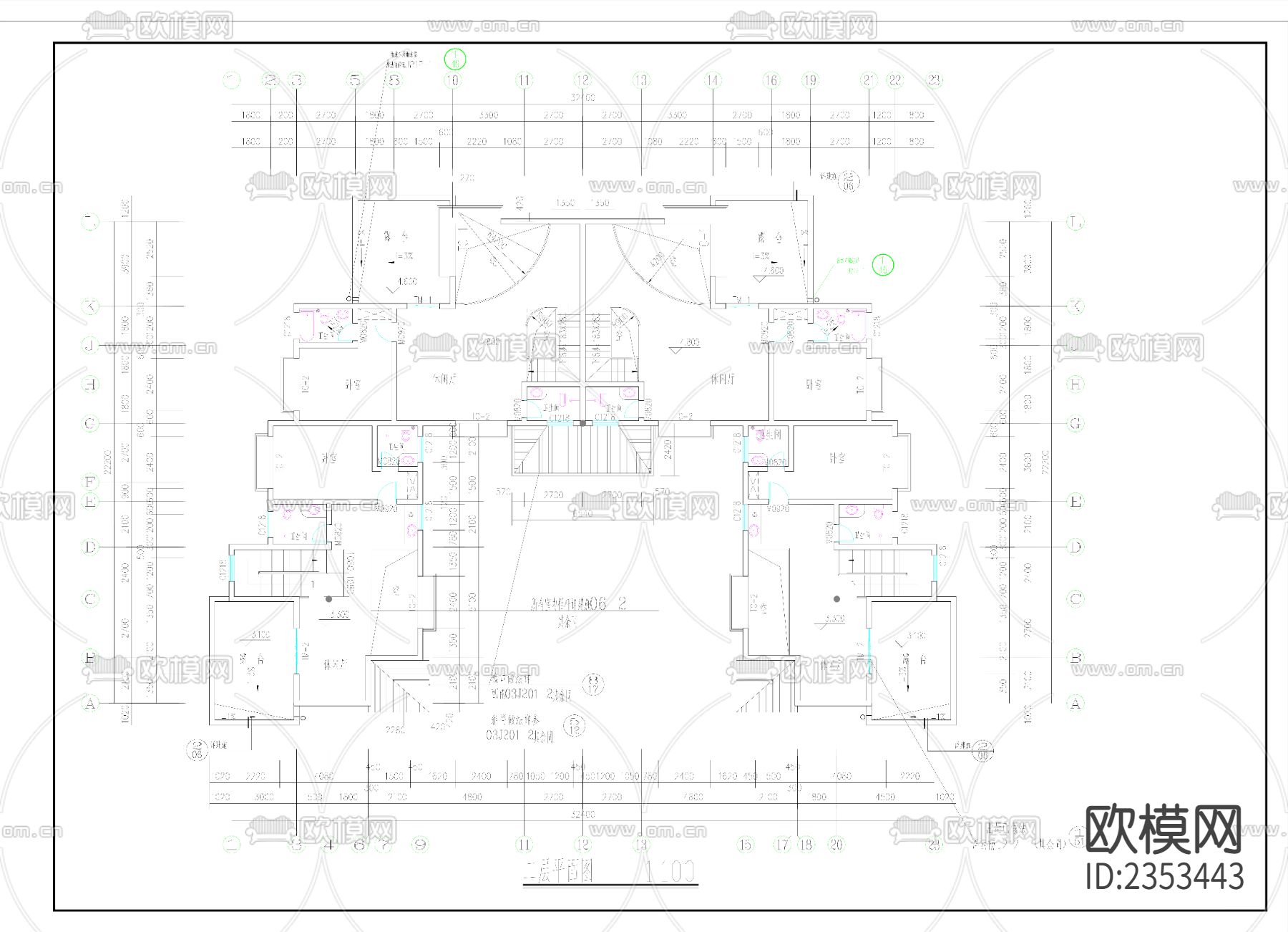 别墅cad施工图下载（渲染图2）