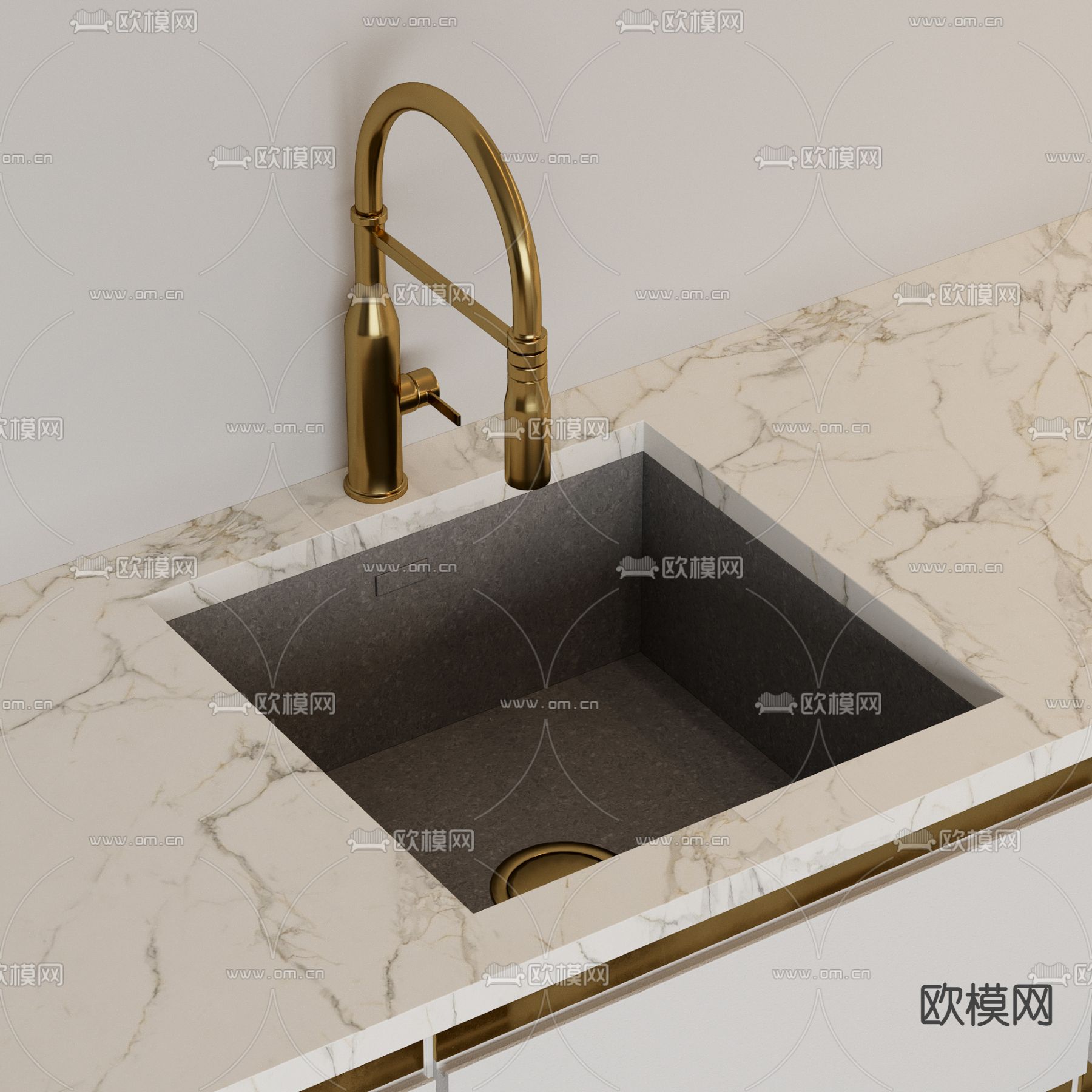 轻奢厨房 橱柜3d模型
