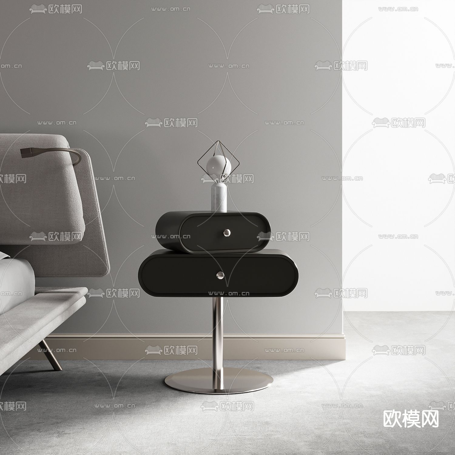 现代床头柜3d模型