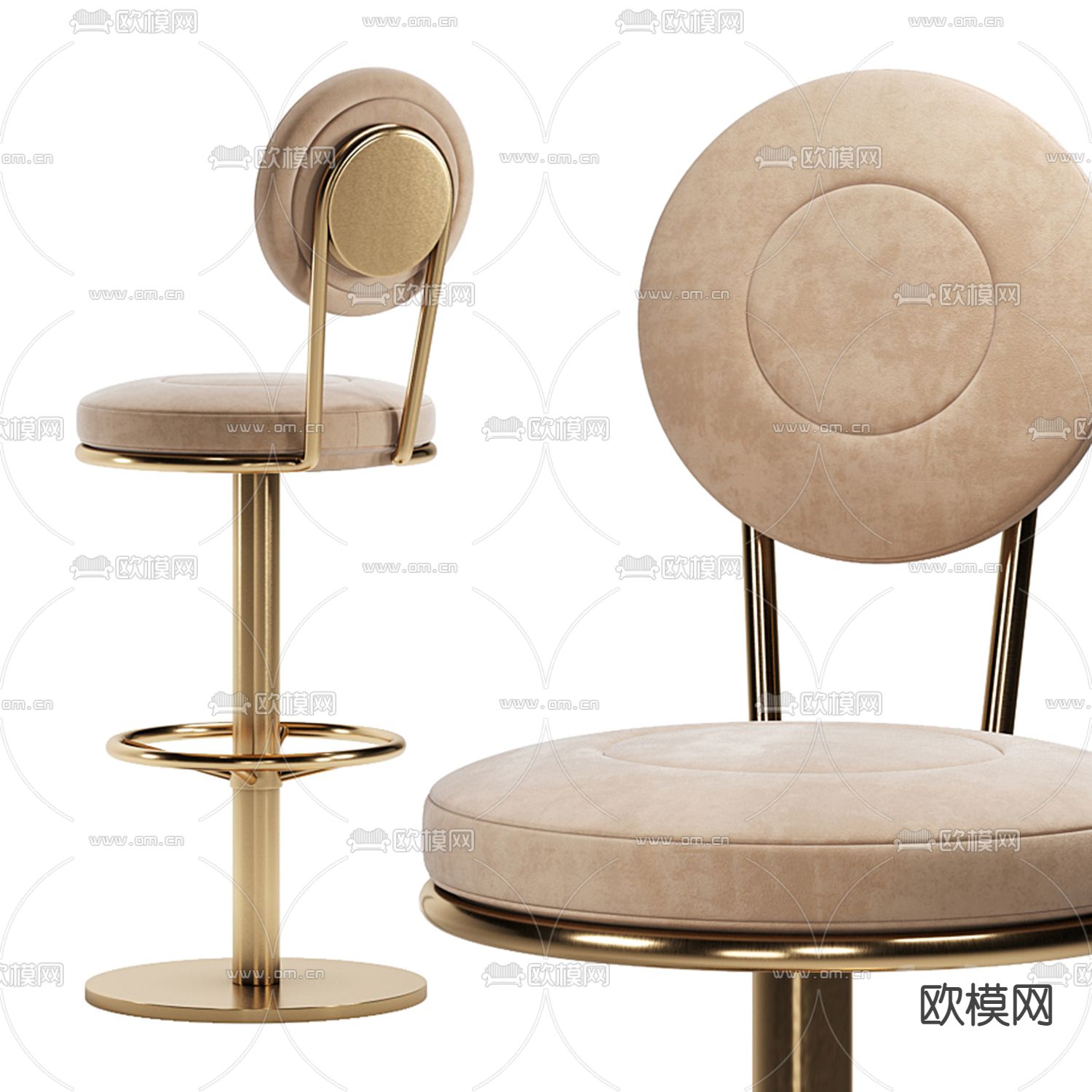 Mezzo 轻奢吧椅 吧凳3d模型