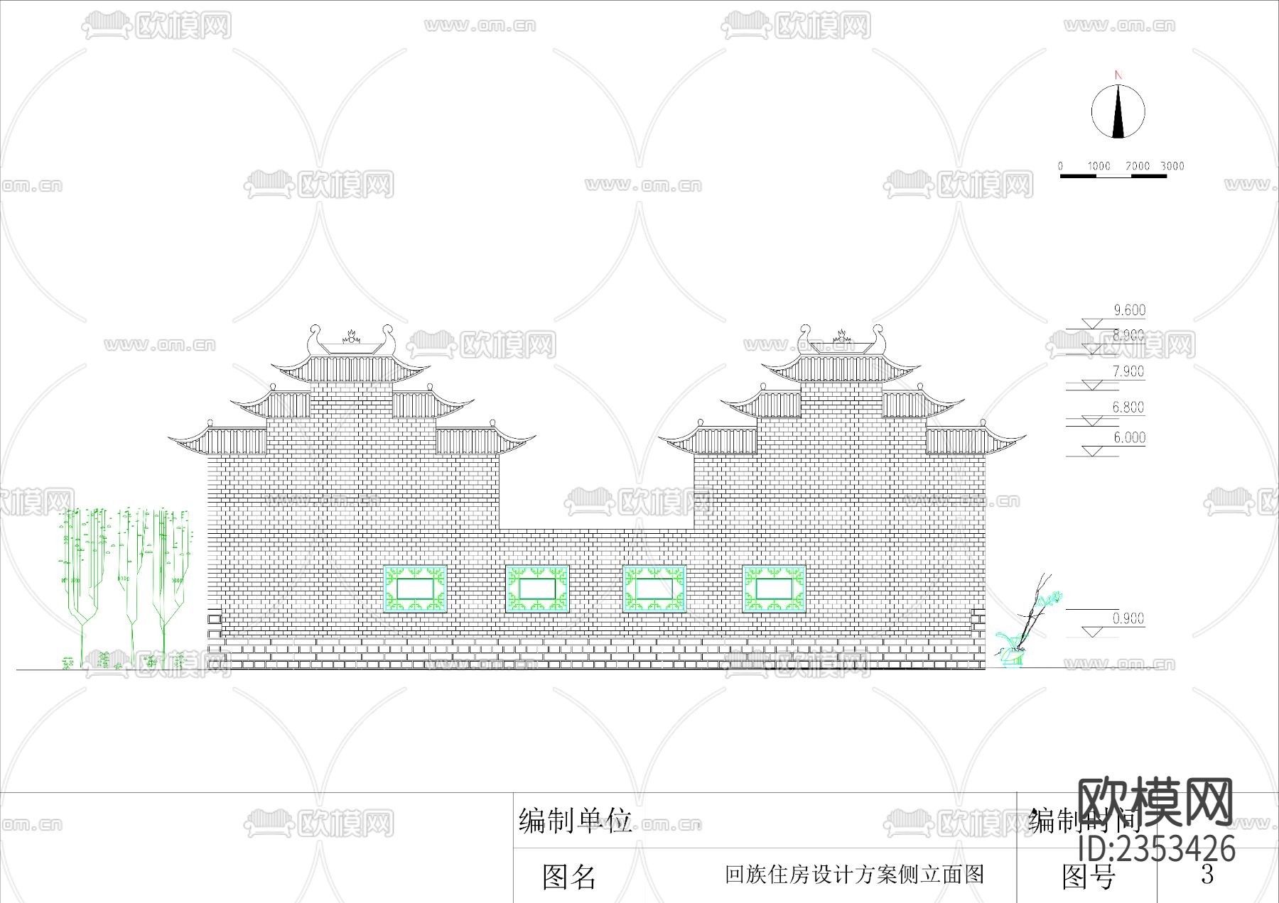 10.云南回族民居cad施工图下载（渲染图2）