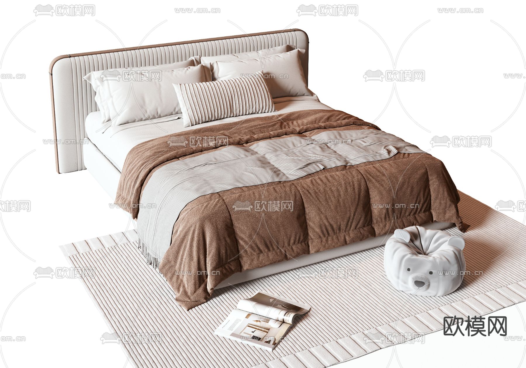Pertica 现代双人床3d模型下载