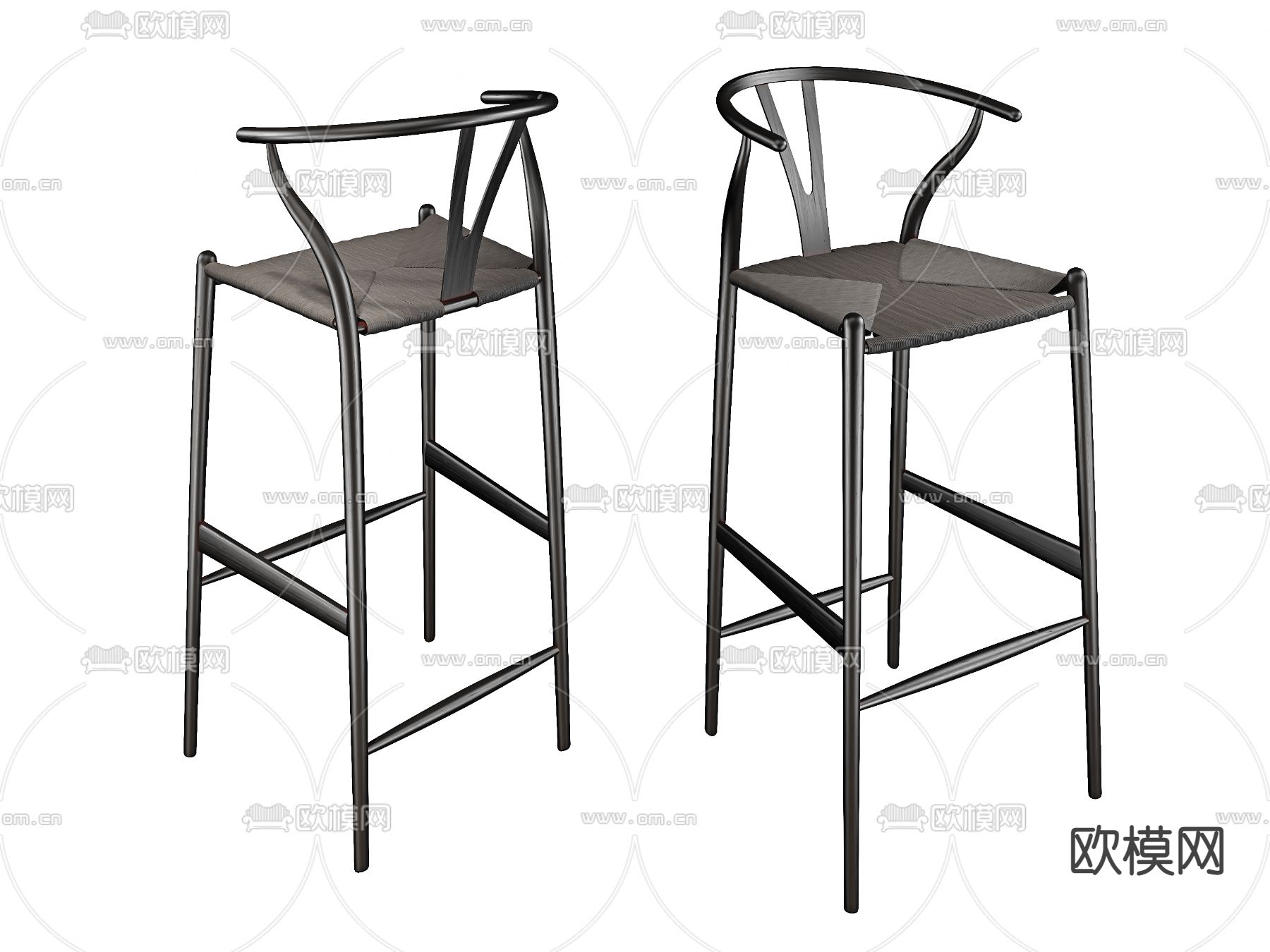 新中式吧椅 吧凳3d模型下载（渲染图1）