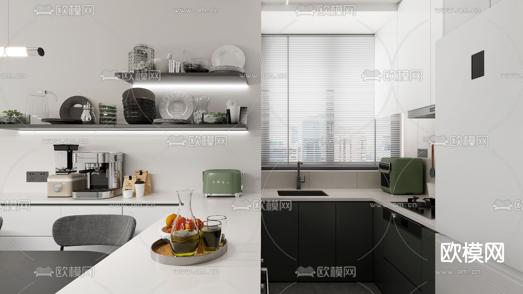 单身公寓 客餐厅3d模型下载（渲染图6）